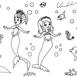 The Highest Quality Sofia First Coloring Pages Page With Mermaid Colouring Princess Printable Sophie Kids