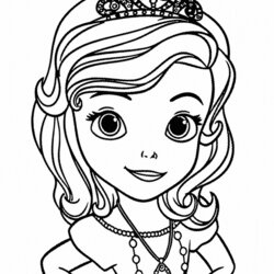 Free Sofia Coloring Pages Printable Com First Print Princess Disney Girl Look Other The