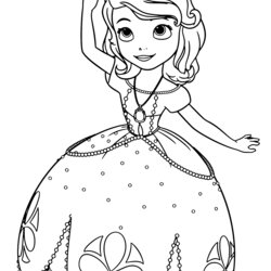 Eminent Printable Sofia The First Coloring Pages Print Color Craft Funny Looking Cute And Lovely Princess