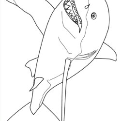 Shark Coloring Pages Great Printable Kids Template Color Print Colouring Outline Drawing Animals Cool Simple