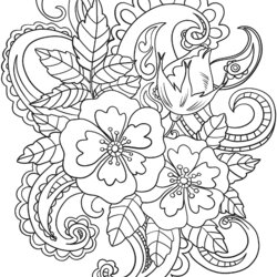Superb Floral Coloring Pages For Adults Best Kids Paisley Flowers Pattern Patterns Drawing Baroque Flower