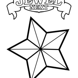 Star Coloring Page Home Stars Pages Print Printable Jewel Shooting Jewels Kids Gemstone Next Preschoolers