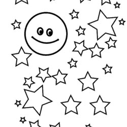 Smashing Star Coloring Pages For Printable Free Stars Moon Accompanied Many Print Popular