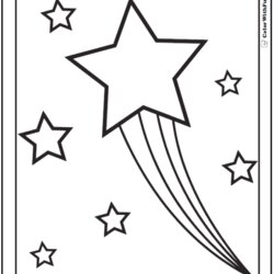 Preeminent Star Coloring Pages Customize And Print Trails Comets Kids Stars