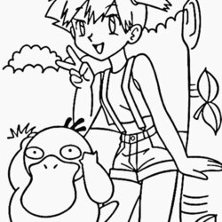 Admirable Pokemon Coloring Image Misty Brock Serena Rocket