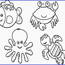 Sea Creature Coloring Sheets Di