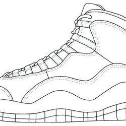 Tremendous The Best Free Sneaker Coloring Page Images Download From Pages Nike Shoe High Printable Basketball