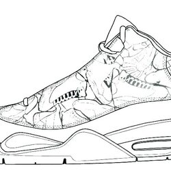 Sterling Sneaker Coloring Pages Home Shoes Basketball Drawing Shoe Drawings Jordan Explore Comments