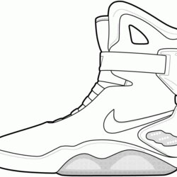 Brilliant Jordan Shoe Coloring Pages Home Sneakers Printable Popular