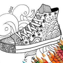 Superior Sneakers Shoe Coloring Page To Print Downloads Printable