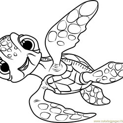 Baby Dory Coloring Pages At Free Printable Finding Squirt Drawing Color Crush Cartoon Drawings Kids Print