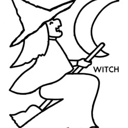 Brilliant Witch Coloring Pages For Halloween Printable Scary Print