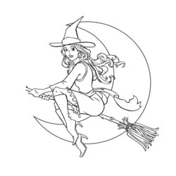 Out Of This World Free Witch Coloring Pages Printable Halloween Colouring Dress Costume