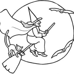 Fantastic Witch Coloring Pages For Kids At Free Printable Halloween Scary Drawing Easy Wicked Line Print Cute