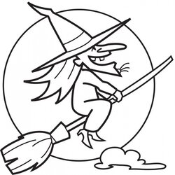 Spiffing Get This Witch Coloring Pages Printable For Kids Halloween Witches Drawing Broom Wicked Simple Cute