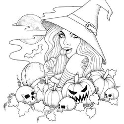 Wizard Color Witch Coloring Pages Halloween Book Printable Adult Binged Goth