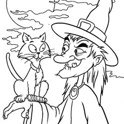 Superb Coloring Pages Print Out Witch Page Printable