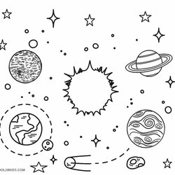 Printable Solar System Coloring Pages For Kids Color Drawing Cool Kindergarten Print Free
