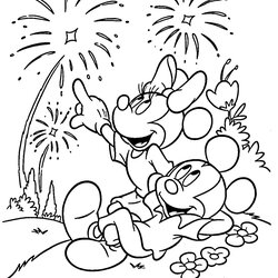 Exceptional Free Of July Coloring Pages At Printable Mickey Fireworks Minnie Mouse Year Kids Drawing Firework