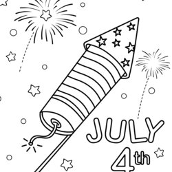 Admirable Free Of July Coloring Fireworks Page