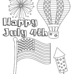 July Patriotic Coloring Pages Printable Fourth Kids Print Designs Link Click Simple