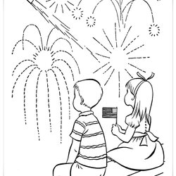 Tremendous Fourth Of July Coloring Pages Realistic Fireworks Printable Kids