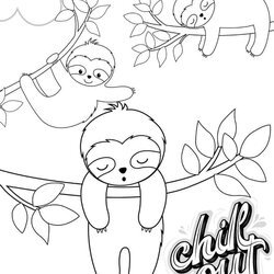 Very Good Printable Sloth Coloring Pages Cute Page