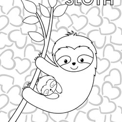 Wonderful Cute Sloth Coloring Pages Printable Activities Party Bright Baby Page