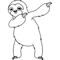 Three Toed Sloth Coloring Pages Printable Dancing Is