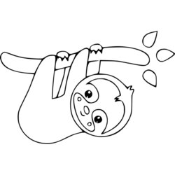 Marvelous Sloth Is Dancing Coloring Pages Cartoon Baby Printable