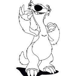 Fine Sloth Is Sleeping Coloring Pages Ice Toed Age Sid