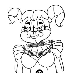 Tremendous Free Printable Five Nights At Coloring Pages Freddy Baby Sister Location Weird Circus Print Para