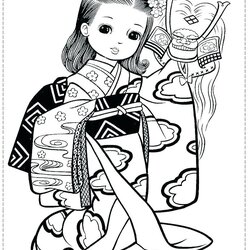 Fine Japanese Coloring Pages At Free Printable Girl Japan Girls Colouring Geisha Print Book Sheets Asian