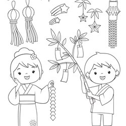 Supreme Free Coloring Pages Child From Japan
