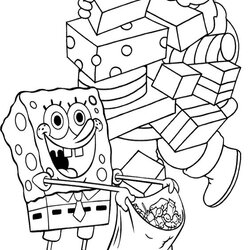 Spiffing Present Christmas Coloring Page Home Print
