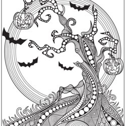 Eminent Halloween Art Coloring Pages For Adults Worksheets Daunting Generally Rationale