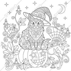 Very Good Coloring Page For Adults Digital Halloween Sheets