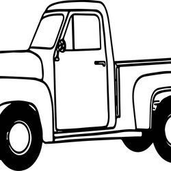 Swell Pickup Truck Drawing Free Download On Coloring Pages Old Ford Pick Trucks Dodge Chevy Printable Color