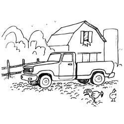 Truck Coloring Pages At Free Printable Pickup Trucks Old Little Blue Farm Springtime Fresh Color Print