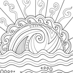 Outstanding Sunshine Summer Coloring Pages Cute Adult Summertime Adults Colouring Printable Book Color Doodle