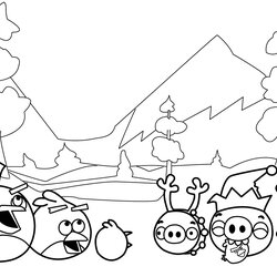 Brilliant New Angry Birds Coloring Pages Learn To Bird Kids Book Santa Print Sleigh Useful Most Printout