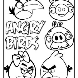 Angry Birds Coloring Pages For Kids Realistic Printable Bird Colouring Go Print Templates Color Use Useful