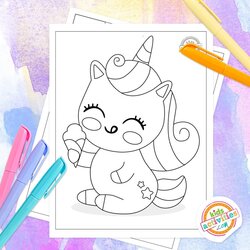 Peerless Free Magical Cute Unicorn Coloring Pages Kids Activities Blog Square