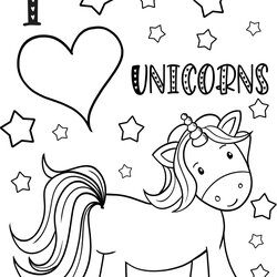 Unicorn Coloring Page Printable Free Sheet