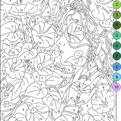 Free Coloring Pages Color By Number Numbers Sheets Printable Adult Paint Kids Nicole Adults Books Colouring