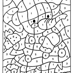 High Quality Free Printable Color By Number Coloring Pages Best For Numbers Colour Kids