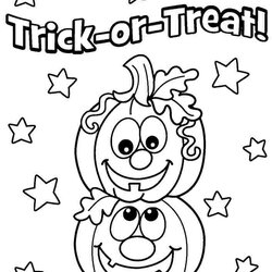 Supreme Free Halloween Coloring Pages Preschoolers Download Treat Trick Printable Pumpkin Mummy Preschool