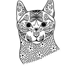Superb Springtime Cat Coloring Page Pages Spring Adult Animal Cats Mandala Printable Colouring Kids