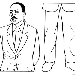 Magnificent Martin Luther King Day Paper Dolls Coloring Page Printable Jr Drawing Pages Pattern Cut Mostly