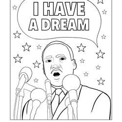 Coloring Page Free Printable Busy Shark Martin Luther King Jr Day Have Dream For Kids And Adults